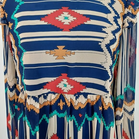 Umgee Aztec Print Babydoll Dress Size Small - Picture 4 of 13